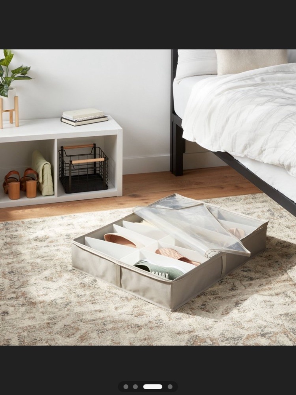 12-Compartment Underbed Storage Organizer in Beige - set of two